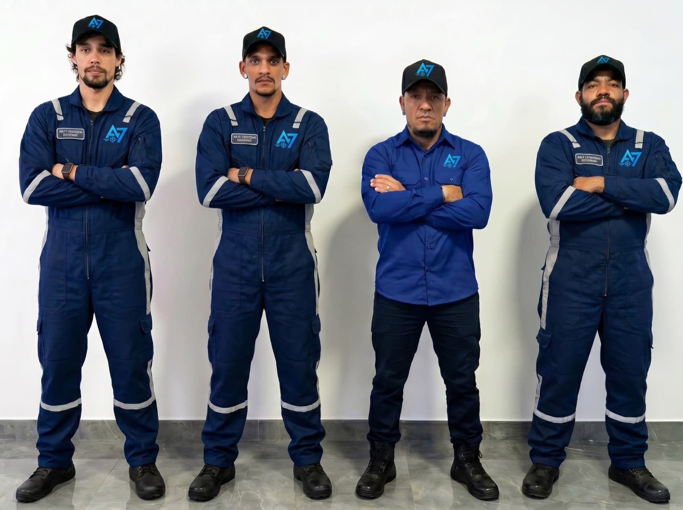 Equipe técnica da A7 Clean uniformizada